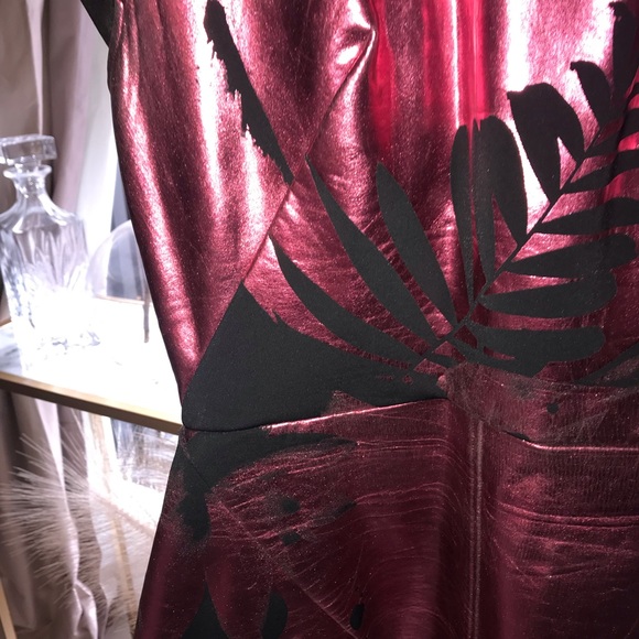 Jena Theo Pink Metallic Dye Print Party Dress S/M - Picture 3 of 8